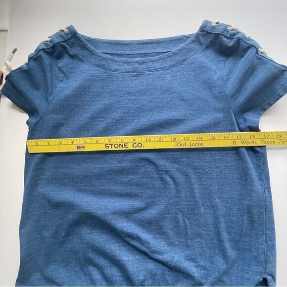 Chico's Rope Lace‎ Up Short Sleeve Top, Size 8 - Picture 6 of 8